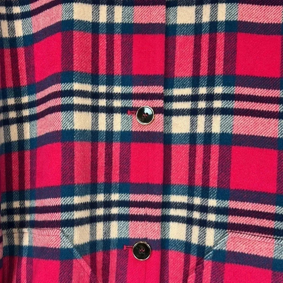 Draper James Plaid Wool Blend Cape Size M/L - Picture 5 of 10